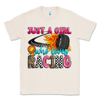 Natural just a girl who loves racing Classic Tee - Zillion Design Studio