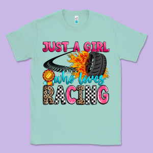 Just A Girl Who Loves Racing Classic Tee Designed By Zillion Design Studio