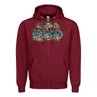 Burgundy deer rodeo Zipper Hoodie - SublimationCraftShop