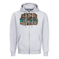 Heather Grey deer rodeo Zipper Hoodie - SublimationCraftShop