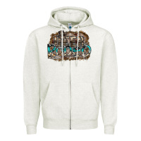 Oatmeal Heather deer rodeo Zipper Hoodie - SublimationCraftShop