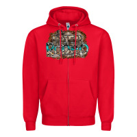 Red deer rodeo Zipper Hoodie - SublimationCraftShop