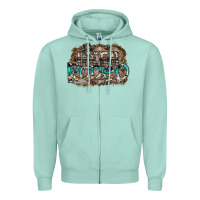 Seafoam deer rodeo Zipper Hoodie - SublimationCraftShop