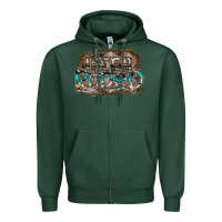 Sports Green deer rodeo Zipper Hoodie - SublimationCraftShop