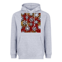 Christmas Snow Crystals With Plaid Seamless Pattern Heavyweight Hoodie | Teevron