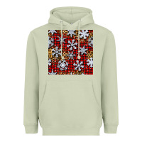 Matcha christmas snow crystals with plaid seamless pattern Heavyweight Hoodie - BundleAndBundleShop