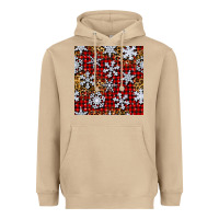 Mushroom christmas snow crystals with plaid seamless pattern Heavyweight Hoodie - BundleAndBundleShop