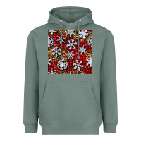 Sage christmas snow crystals with plaid seamless pattern Heavyweight Hoodie - BundleAndBundleShop