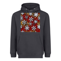 Smoke christmas snow crystals with plaid seamless pattern Heavyweight Hoodie - BundleAndBundleShop