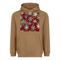 Toasted Coconut christmas snow crystals with plaid seamless pattern Heavyweight Hoodie - BundleAndBundleShop