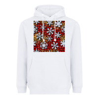 White christmas snow crystals with plaid seamless pattern Heavyweight Hoodie - BundleAndBundleShop