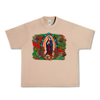 Burro Mexican Flag Lady Of Guadalupe Distressed Backgrou Urban Heavy Tee - RanaPortraitStore