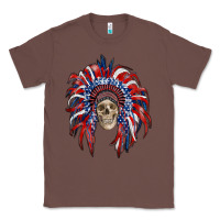 Chestnut american flag indian headdress with skull Classic Tee - RanaPortraitStore