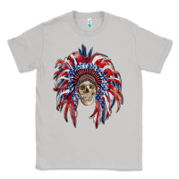 Moon Dust american flag indian headdress with skull Classic Tee - RanaPortraitStore