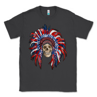 Smoke american flag indian headdress with skull Classic Tee - RanaPortraitStore