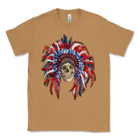 Toasted Coconut american flag indian headdress with skull Classic Tee - RanaPortraitStore