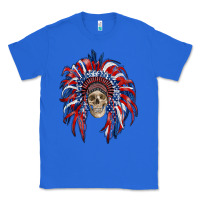 True Royal american flag indian headdress with skull Classic Tee - RanaPortraitStore