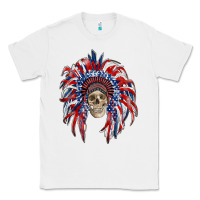 White american flag indian headdress with skull Classic Tee - RanaPortraitStore