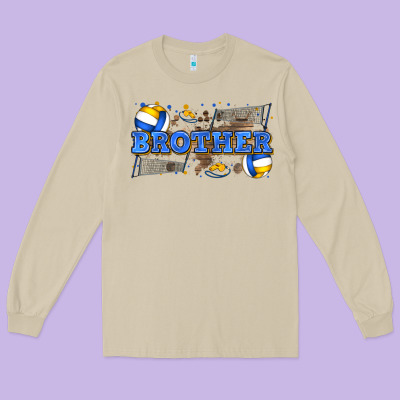 Brother Volleyball Long Sleeve Tee Designed By Zillion Design Studio