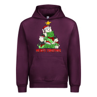 Mauve Wine meowy christmas cat tree Urban Hoodie - MaliasSmallBusiness