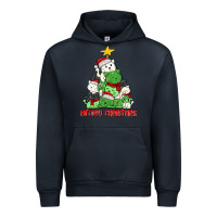 Navy meowy christmas cat tree Urban Hoodie - MaliasSmallBusiness