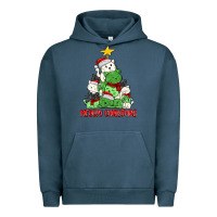 Pigment Midnight Navy meowy christmas cat tree Urban Hoodie - MaliasSmallBusiness