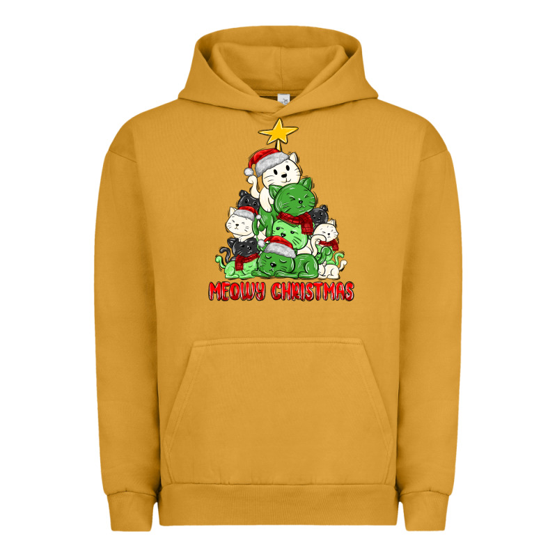 Meowy Christmas Cat Tree Urban Hoodie by MaliasSmallBusiness | Teevron