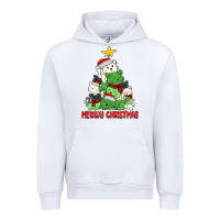 White meowy christmas cat tree Urban Hoodie - MaliasSmallBusiness