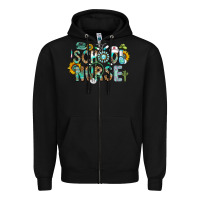 Black school nurse Zipper Hoodie - CowhideDigitalArt