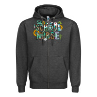 Charcoal Heather school nurse Zipper Hoodie - CowhideDigitalArt