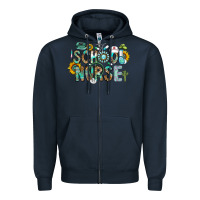 Navy school nurse Zipper Hoodie - CowhideDigitalArt