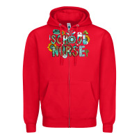 Red school nurse Zipper Hoodie - CowhideDigitalArt