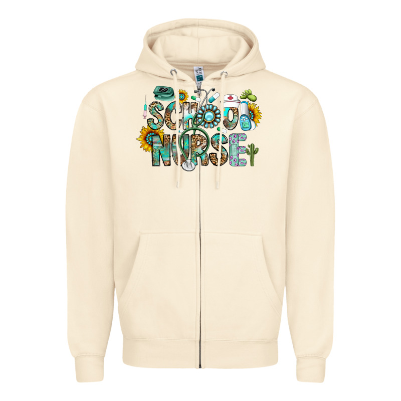 School Nurse Zipper Hoodie by CowhideDigitalArt | Teevron