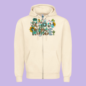 School Nurse Zipper Hoodie Designed By Cowhidedigitalart