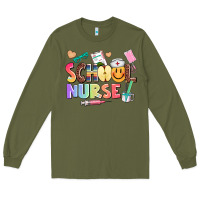 Army Green school nurse Long Sleeve Tee - AdoDesignShop