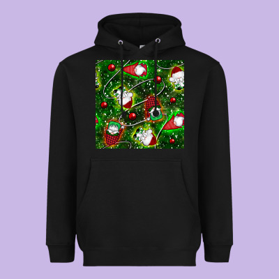 Christmas Gnomes Seamless Pattern Heavyweight Hoodie Designed By Bundleandbundleshop