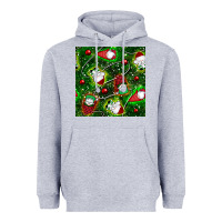 Heather Grey christmas gnomes seamless pattern Heavyweight Hoodie - BundleAndBundleShop