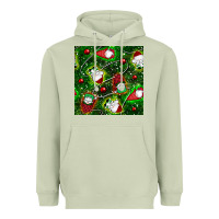 Matcha christmas gnomes seamless pattern Heavyweight Hoodie - BundleAndBundleShop