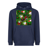 Navy christmas gnomes seamless pattern Heavyweight Hoodie - BundleAndBundleShop