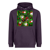 Plum christmas gnomes seamless pattern Heavyweight Hoodie - BundleAndBundleShop