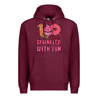 Burgundy 100 days sprinkled with fun Premium Hoodie - MaliasSmallBusiness