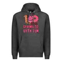 Charcoal Heather 100 days sprinkled with fun Premium Hoodie - MaliasSmallBusiness