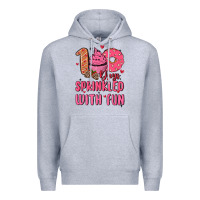 Heather Grey 100 days sprinkled with fun Premium Hoodie - MaliasSmallBusiness