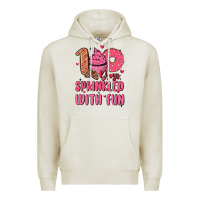 Oatmeal Heather 100 days sprinkled with fun Premium Hoodie - MaliasSmallBusiness