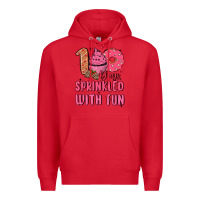 Red 100 days sprinkled with fun Premium Hoodie - MaliasSmallBusiness