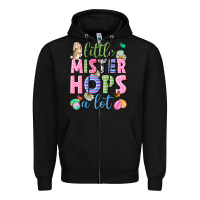 Black Little mister hops a lot Easter Zipper Hoodie - Neo Western