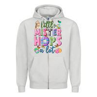 Dove Grey Little mister hops a lot Easter Zipper Hoodie - Neo Western