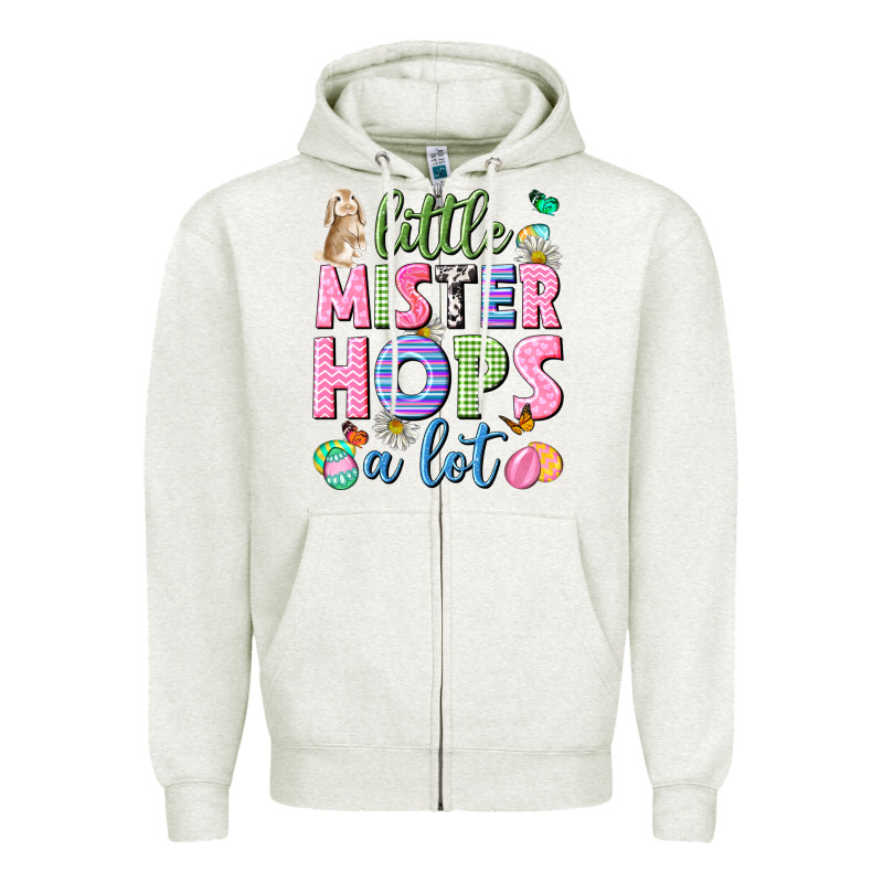 Little Mister Hops A Lot Easter Zipper Hoodie by Neo Western | Teevron