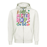 Oatmeal Heather Little mister hops a lot Easter Zipper Hoodie - Neo Western