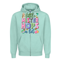Seafoam Little mister hops a lot Easter Zipper Hoodie - Neo Western
